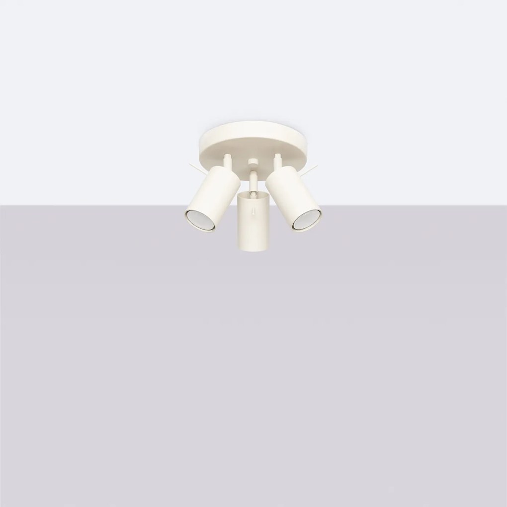 Stropné svietidlo Ring, 3x béžové kovové tienidlo, (možnosť polohovania)