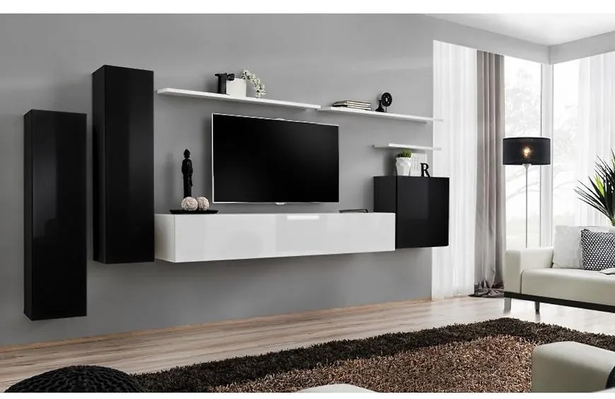 Obývacia stena Switch I Čierna /Biely