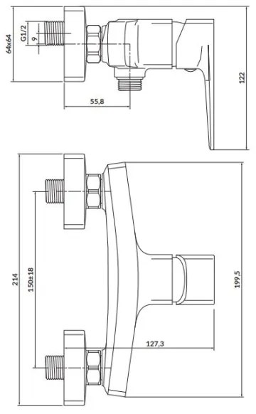 Cersanit S951-384 - Sprchová batéria LARGA zlatá