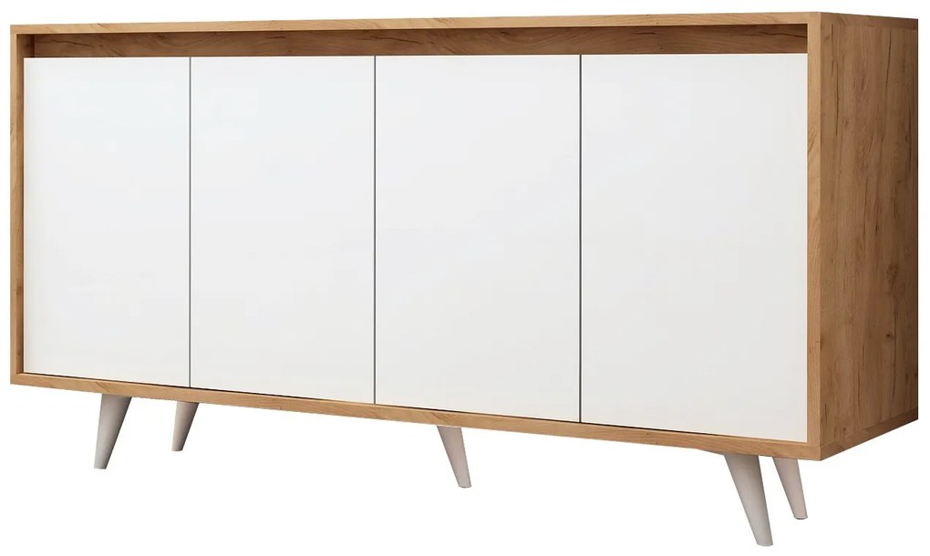 Dizajnová komoda Aasiya 140 cm dub biely