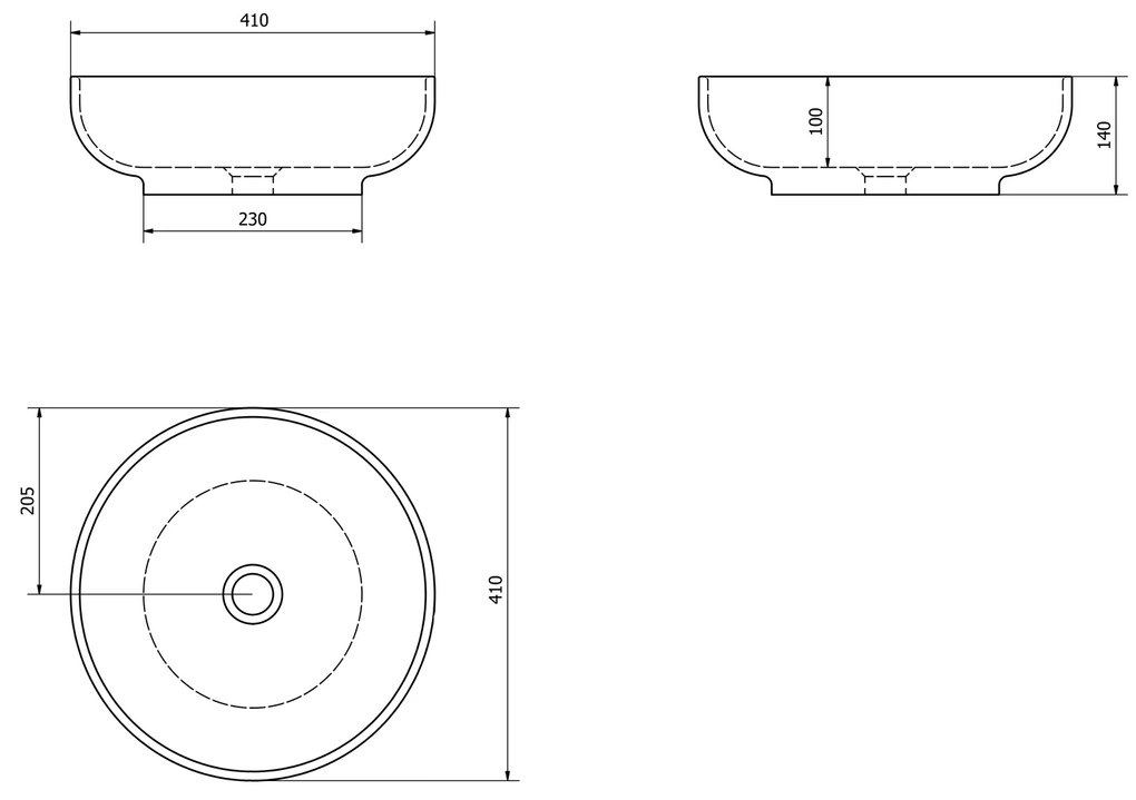 Sapho Sapho, RONDANE keramické umývadlo na dosku, priemer 41cm, mramor portoro, AR435PT