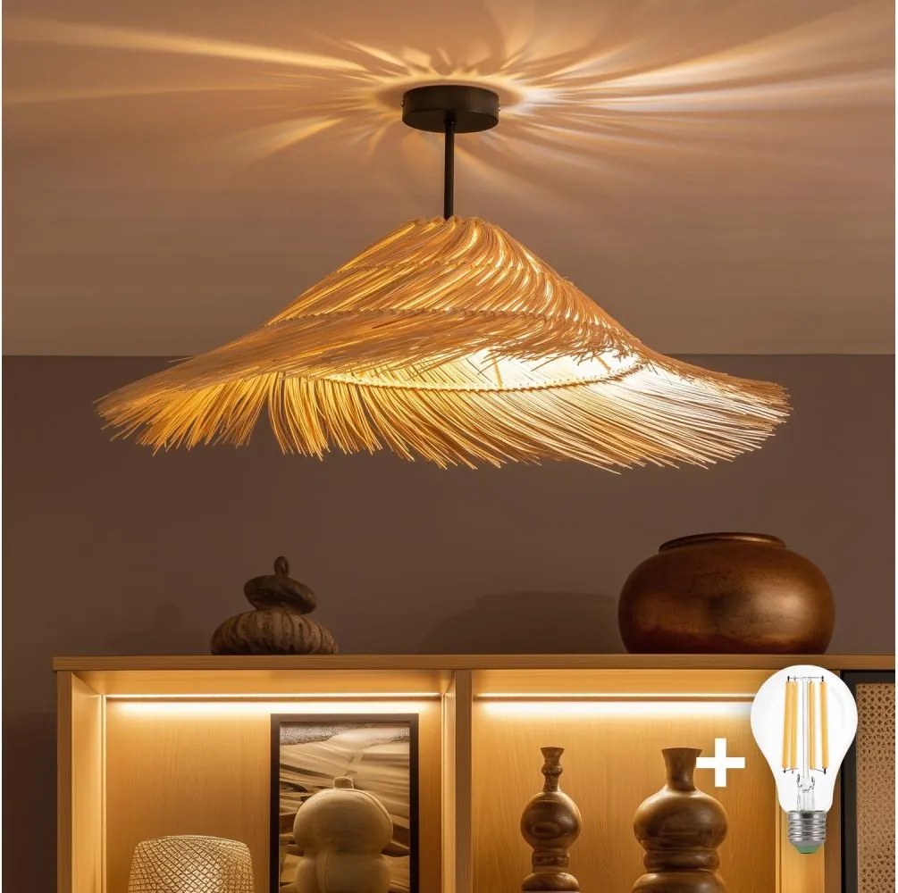Brilagi - LED prisadený luster CERIA BOHO 1xE27/60W/230V pr. 70 cm čierna/béžová