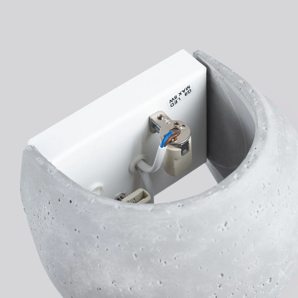 Nástenné svietidlo Globe, 1x betónové tienidlo