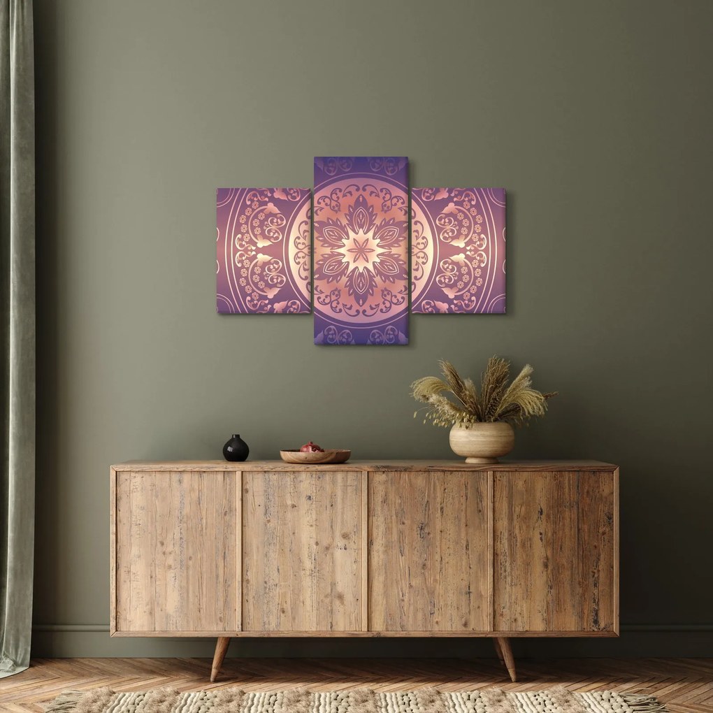 Obraz - Mandala na fialovom gradiente (90x60 cm)