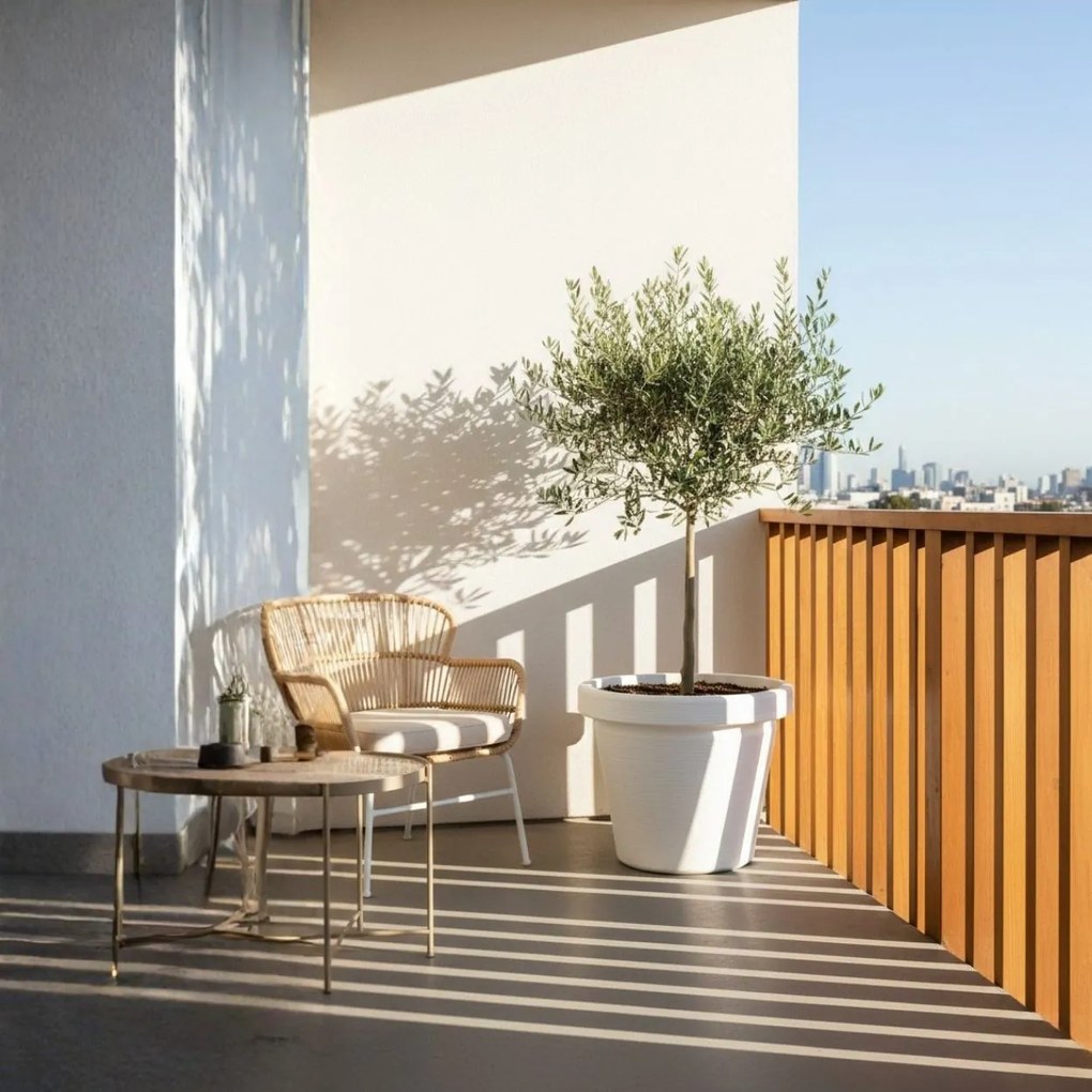 Plastový květináč Riflo 47,9x55 cm bílý