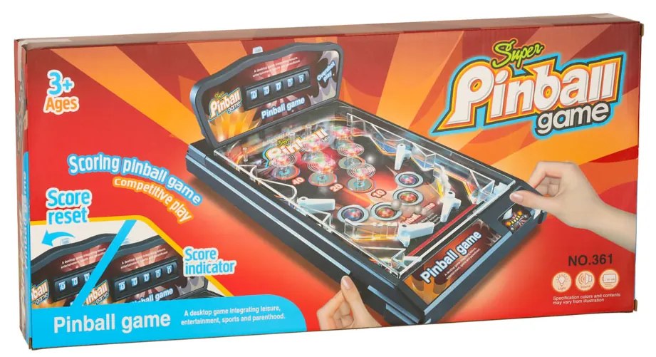 KIK Detský stolný pinball – arkádová hra s flippermi, svetlami a hudbou