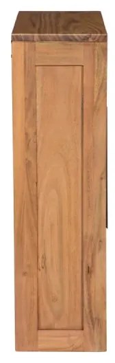 furniture-nabytek.cz - Masívna kúpeľňová nástenná skrinka Auckland z akácie, lakovaná, hnedá – 45×25×70 cm