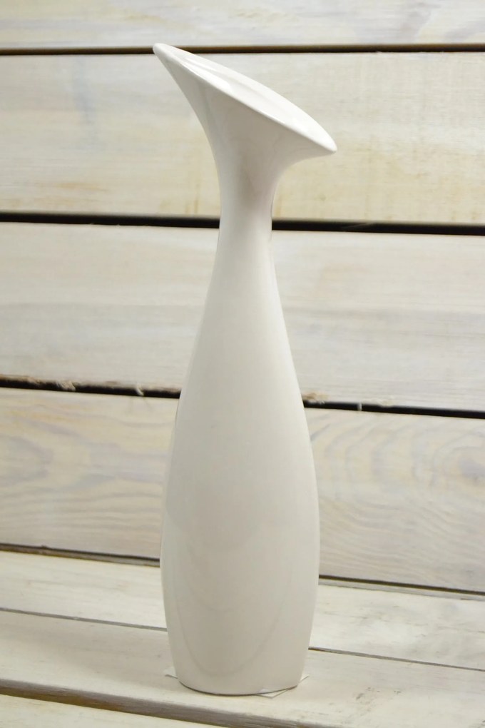 Keramická váza - biela (v. 30 cm)