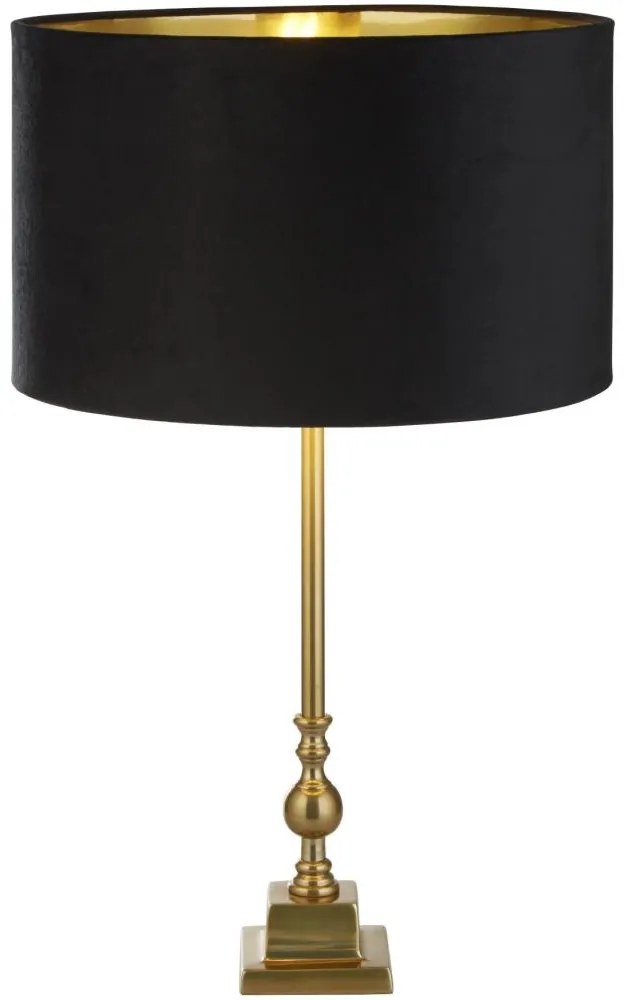 Searchlight EU81214BK - Stolná lampa WHITBY 1xE27/10W/230V čierna/zlatá