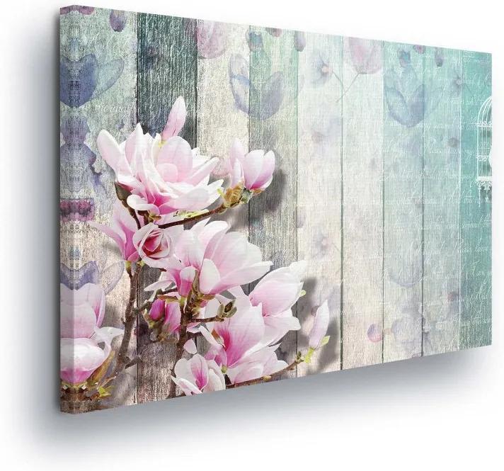 GLIX Obraz na plátne - Retro Pink Flower 100x75 cm