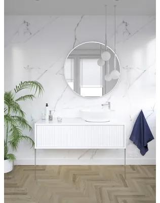 Zrkadlo do kúpeľne Cordia priemer 80 cm biely rám