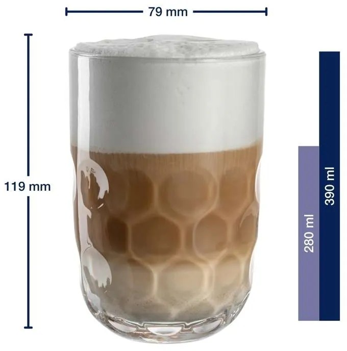 Leonardo poháre na latte s tanierikmi Gocce 390 ml 6 ks