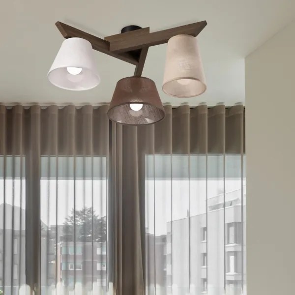 Brilagi - LED  Prisadený luster ANTHONY 3xE14/40W/230V dub orech