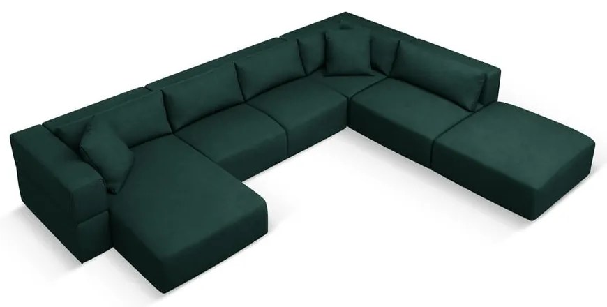 Zelená rohová pohovka do "U", pravý roh Esther - Milo Casa