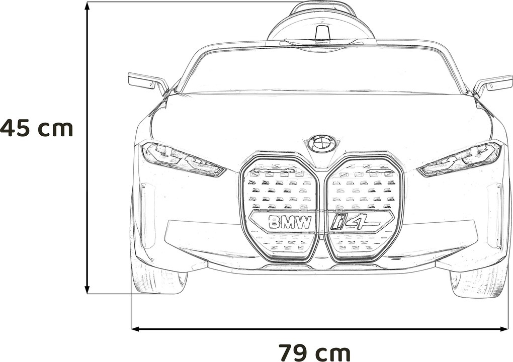 Ramiz BMW i4 Detské autíčko na batérie modré + pomalý štart + EVA + ekokoža + LED audio + diaľkové ovládanie