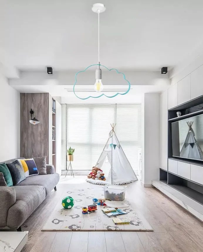 Toolight CLOUD, závesné svietidlo 1xE27, svetlá jasná modrá, OSW-00453