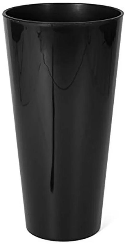 PROSPERPLAProsperplast TUBUS SLIM Shine Kvetináč 15 cm, 3,3 l, antracit DTUS150S
