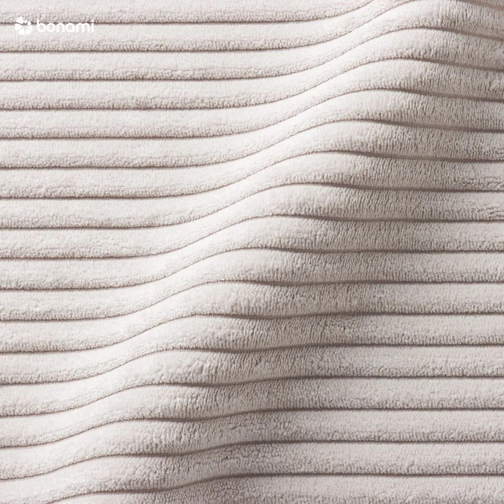 Béžová čalúnená dvojlôžková posteľ s úložným priestorom s roštom 180x200 cm Mattis Cord – Meise Möbel