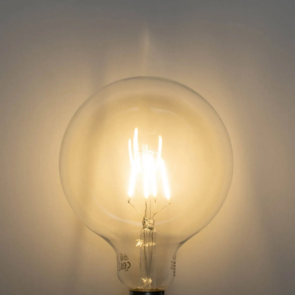 Sada 5 E27 3-stupňové stmievateľné LED špirálové vlákno G125 4W 450 lm 2700K