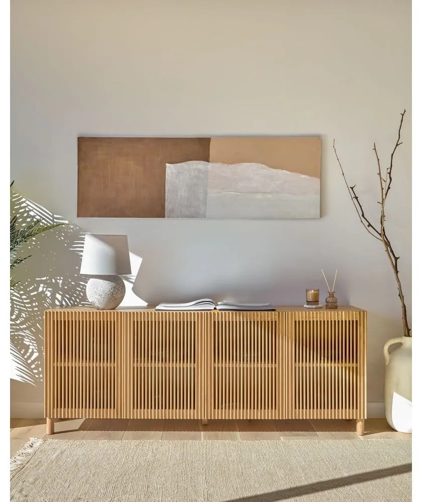 Nízka komoda v dekore duba v prírodnej farbe 180x72 cm Beyla – Kave Home