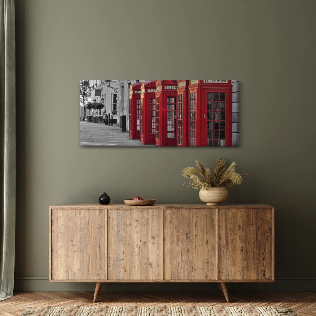 Obraz - Londýnske telefónne búdky (120x50 cm)