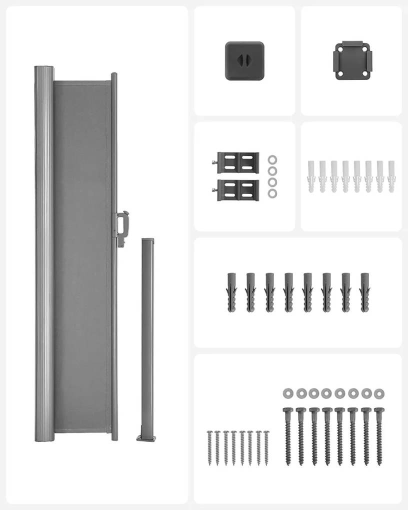 Bočná markíza Orrine II 180x350 cm šedá