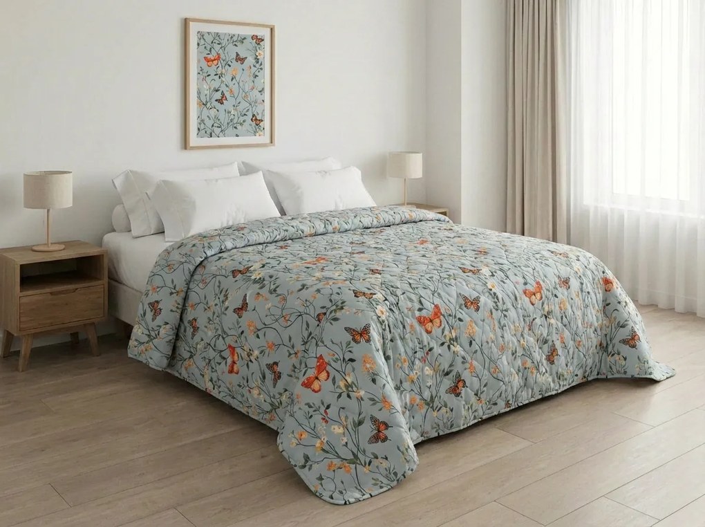 Prehoz na posteľ MONARCH WINGS, svetlomodrý Rozmer: 220 x 240 cm