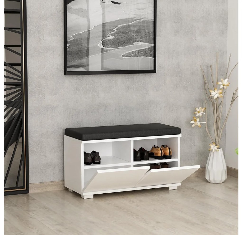 Botník (skrinka na topánky) Vabite 2 (biela). Akcia -20%. Vlastná spoľahlivá doprava až k Vám domov. 1094586