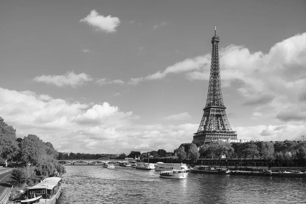 Fototapeta nádherná čiernobiela panoráma Paríža - 450x300