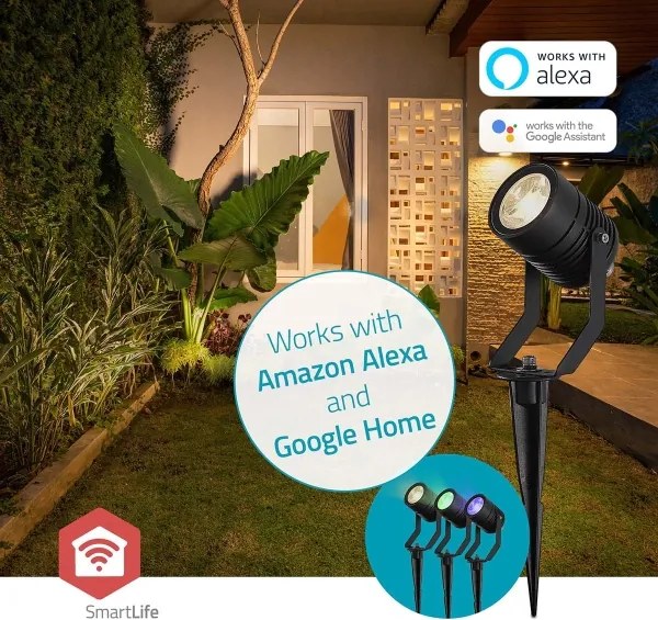 Nedis ZBLOS10RGBW3-SADA 3x LED RGBW stmievateľné vonkajšie svietidlo LED/3W/230V IP65 Wi-Fi Tuya