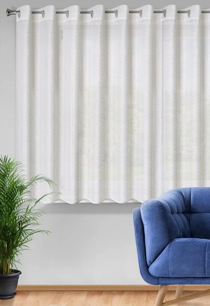 Biela záclona na krúžkoch SIBEL 300x160 cm