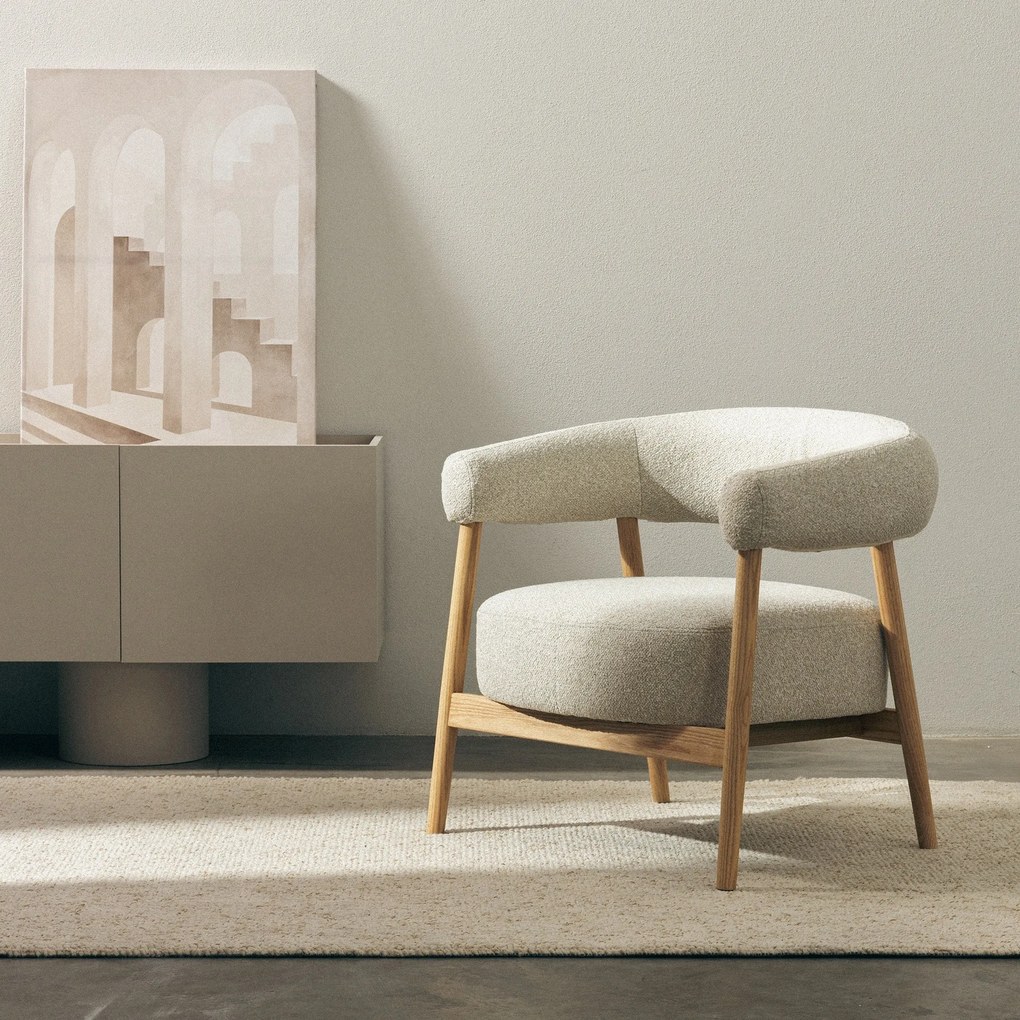 Designové křeslo Montepulciano z masivu světle béžové