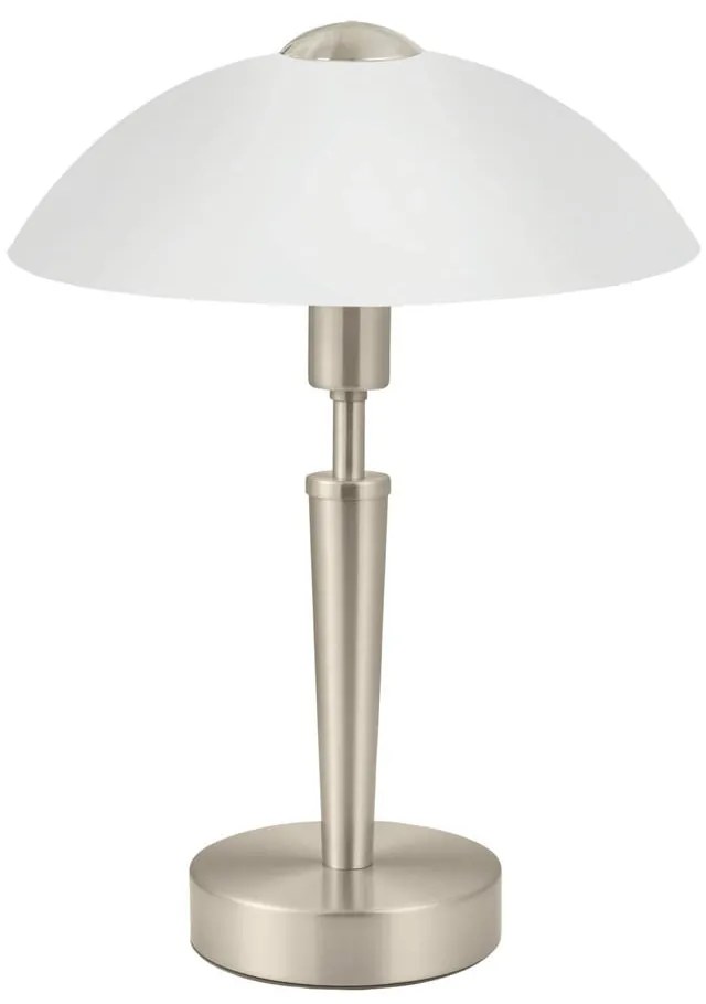 Sivá stolová lampa so stmievačom so skleneným tienidlom (výška 35 cm) SOLO 1 – EGLO
