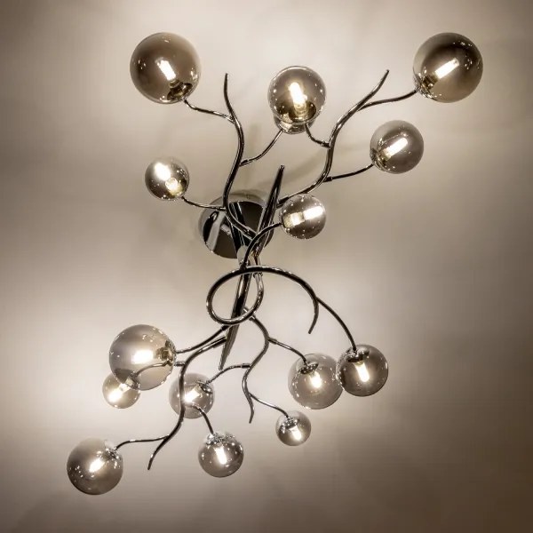 Brilagi - LED Prisadený luster MISTEL 15xG9/3W/230V lesklý chróm/dymová