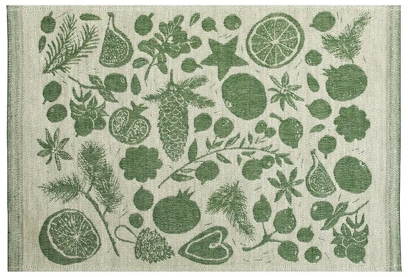 Ľanové prestieranie Talven Tuoksut 46x32, ľan-zelené