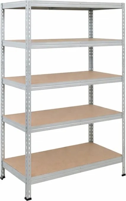 Regál 183x90x40 cm pozinkovaný 5-policový, nosnosť 1000 kg, RIVET