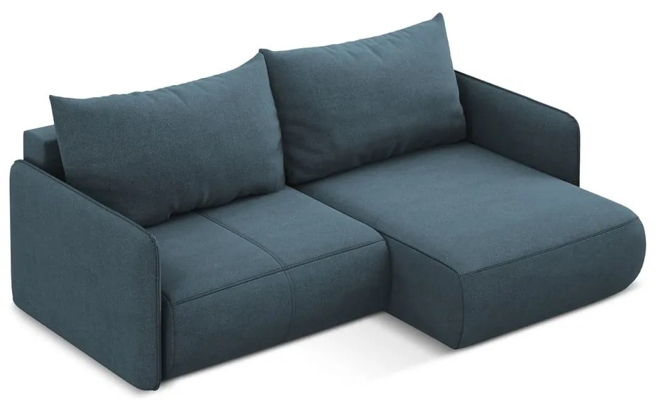 Modrá rozkladacia/s úložným priestorom rohová pohovka (pravý roh) Nanea – Makamii