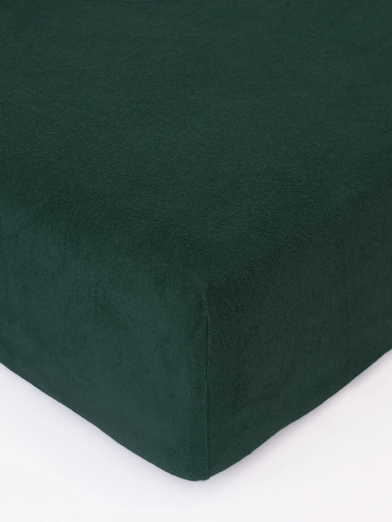 Froté plachta 160 × 200 cm - tmavo zelená