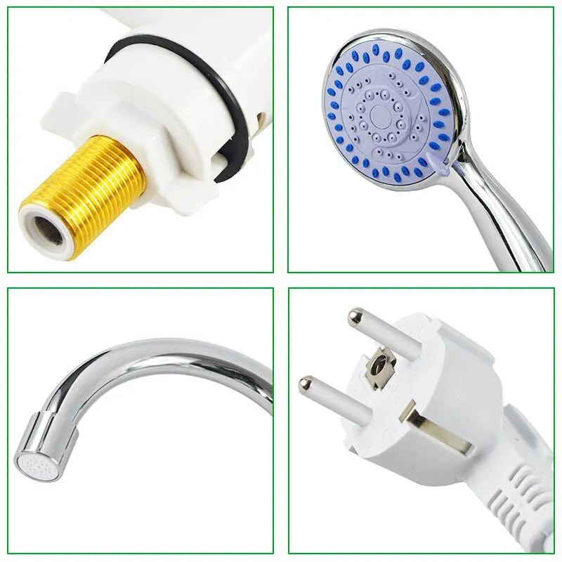 Batéria na okamžitý ohrev vody s LED displejom, horizontálne, nástenné pripojenie, so sprchovou hlavicou