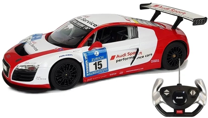 Rastar Audi R8 LMS Rastar 1:14 RC RTR bielo-červené