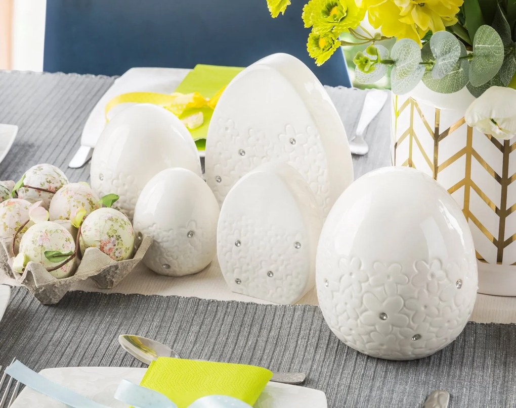 VEĽKONOČNÁ SOŠKA EGG SADA 2 KS 11X15 CM BIELA