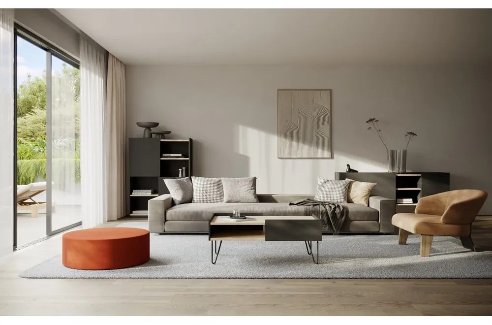 Čierna matná knižnica 100x147 cm Nina - TemaHome