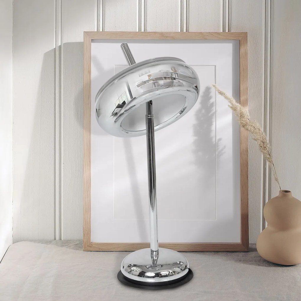Stolná lampa Mercurio, 1x chrómové kovové tienidlo