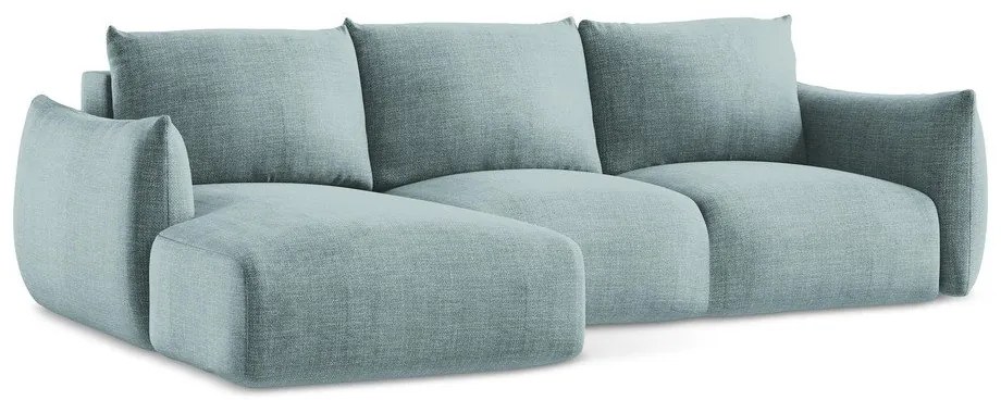 Modrá rozkladacia rohová pohovka (ľavý roh/s leňoškou) Leila – Makamii