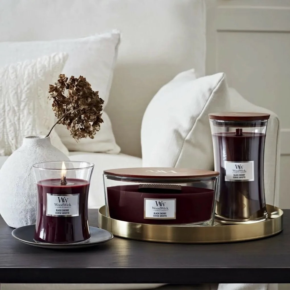 WoodWick vonná sviečka veľká váza čierna čerešňa,609 g