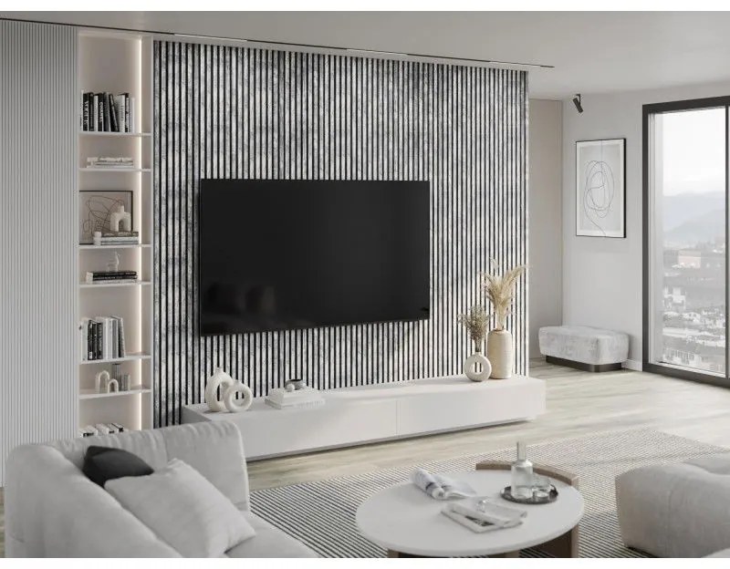 Mexen Lam-F, akustické stenové lamely 275 × 31,5 cm, filc 6 mm, dub bielený, S105-275317-2812-064