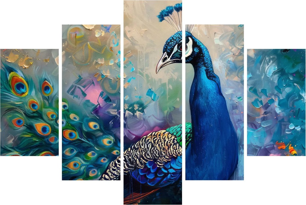 Obraz - Maľba páva (150x105 cm)