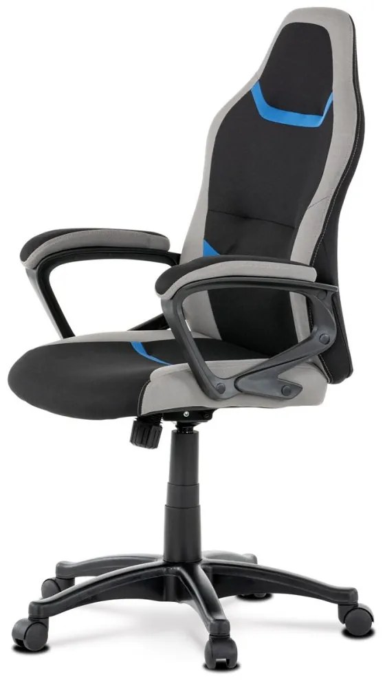 Herné kreslo ECHO — látka, čierna / sivá / modrá