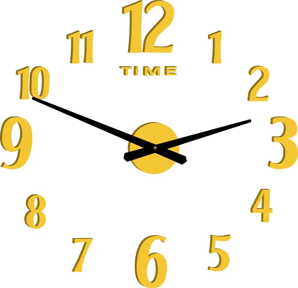 Nlepovacie hodiny na stenu - CARLOS 2D: Čierna Ral 9005 Čierne ručičky 80 cm 3556-25329 12P035-Wall clock