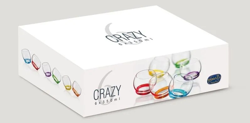 Crystalex Farebné tancujúce poháre CRAZY 390 ml, 6 ks